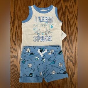 ☄️🚀Toy Story’s Buzz Lightyear Blue and White Space-Themed matching shorts set